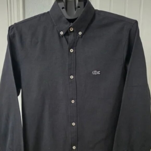 Lacoste Men's Dark Button-Down Shirt - Picture 1 of 4